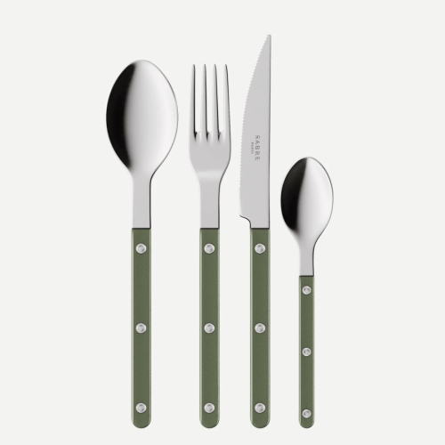 Cutlery set, 24 pieces, Bistrot Pearly, Dark green - Sabre Paris