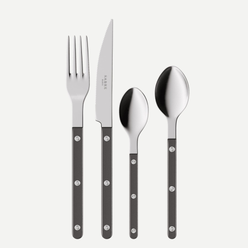Cutlery set, 24 pieces, Bistrot Pearly, Dark grey - Sabre Paris