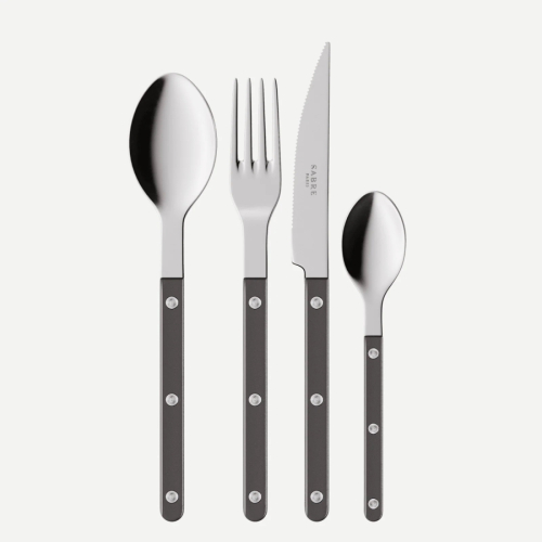 Cutlery set, 24 pieces, Bistrot Pearly, Dark grey - Sabre Paris