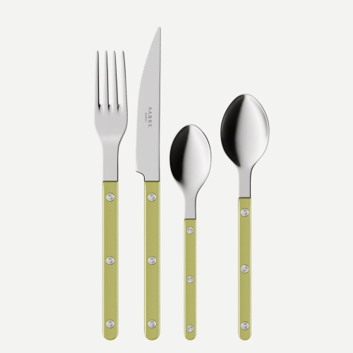 Cutlery set, 24 pieces, Bistrot Pearly, Moss - Sabre Paris