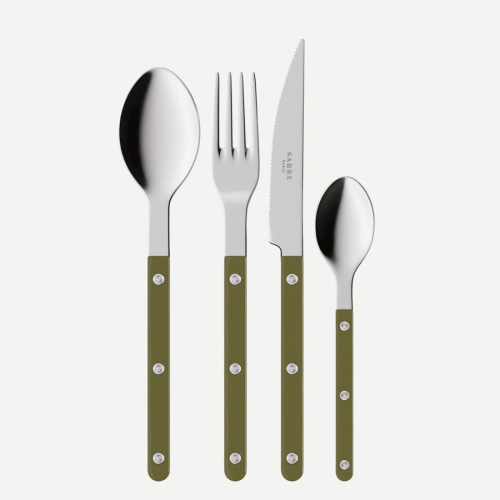 Cutlery set, 24 pieces, Bistrot, Green fern - Sabre Paris