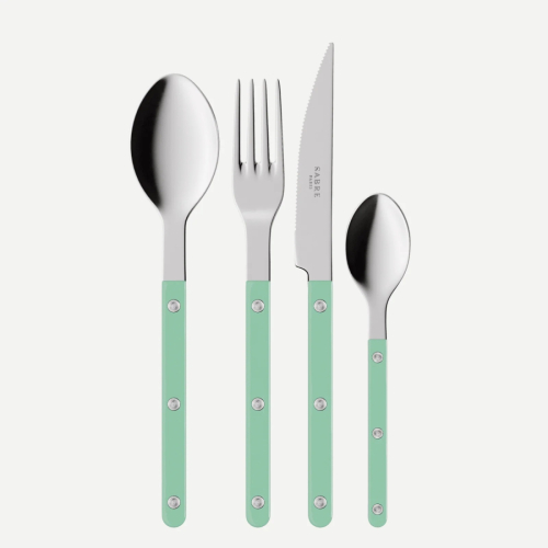 Cutlery set, 24 pieces, Bistrot, Pastel green - Sabre Paris