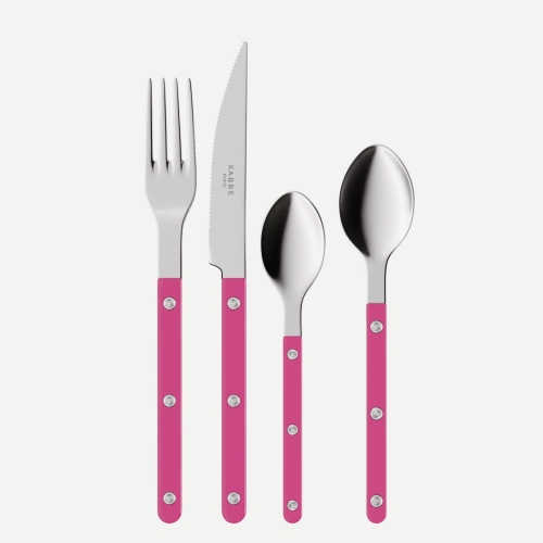 Cutlery set, 24 pieces, Bistrot, Raspberry - Sabre Paris