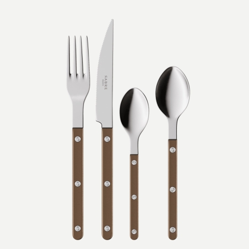 Cutlery set, 4 pieces, Bistrot Pearly, Brown - Sabre Paris