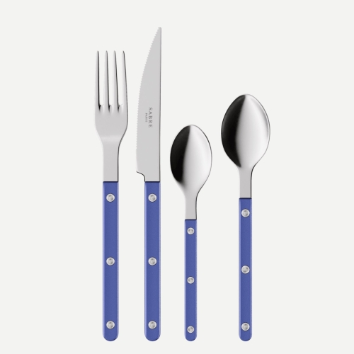 Cutlery set, 4 pieces, Bistrot Pearly, Lapis blue - Sabre Paris