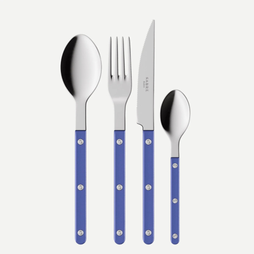 Cutlery set, 4 pieces, Bistrot Pearly, Lapis blue - Sabre Paris