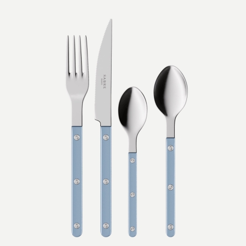 Cutlery set, 4 pieces, Bistrot Pearly, Light blue - Sabre Paris