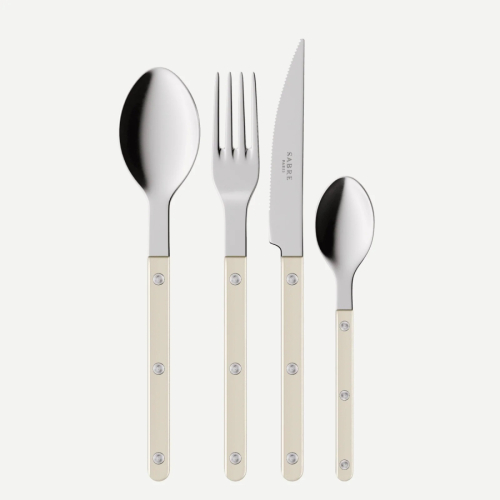 Cutlery set, 4 pieces, Bistrot Pearly, Pearl - Sabre Paris