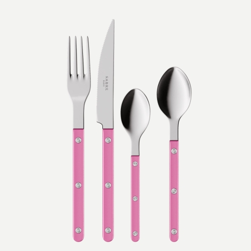 Cutlery set, 4 pieces, Bistrot Pearly, Pink - Sabre Paris