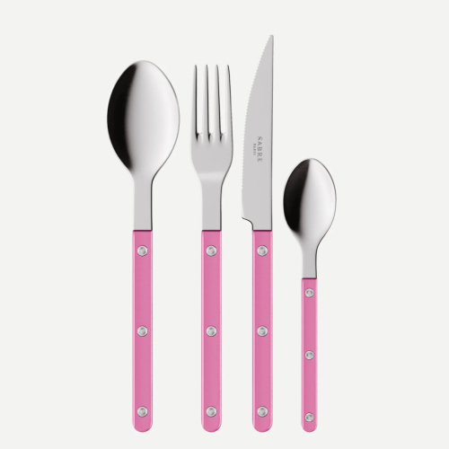 Cutlery set, 4 pieces, Bistrot Pearly, Pink - Sabre Paris