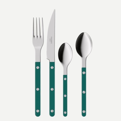 Cutlery set, 4 pieces, Bistrot, Aquamarine - Sabre Paris