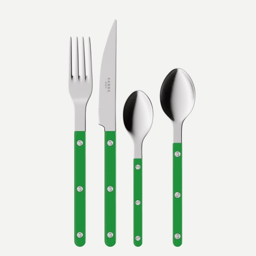 Cutlery set, 4 pieces, Bistrot, Garden green - Sabre Paris