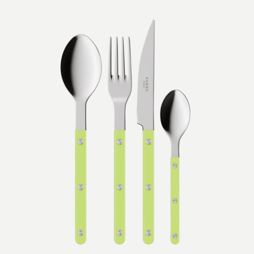 Cutlery set, 4 pieces, Bistrot, Lime - Sabre Paris