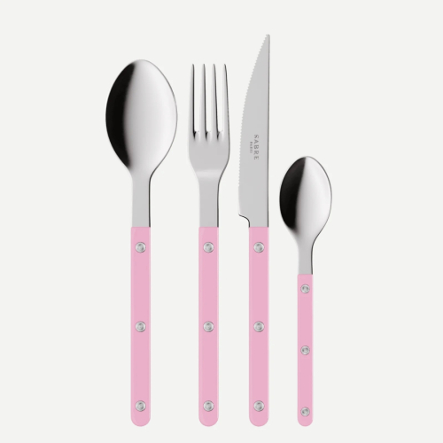 Cutlery set, 4 pieces, Bistrot, Pink - Sabre Paris