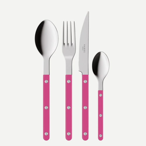 Cutlery set, 4 pieces, Bistrot, Raspberry - Sabre Paris