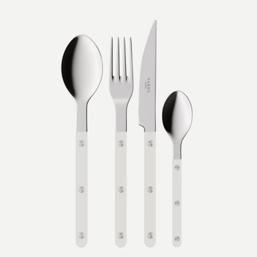 Cutlery set, 4 pieces, Bistrot, White - Sabre Paris