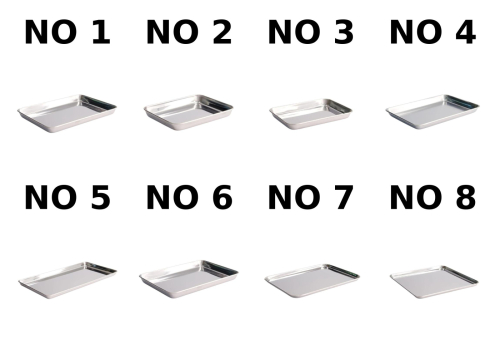 Japanisches Tablett aus rostfreiem Stahl, Bakozara - 5 pack