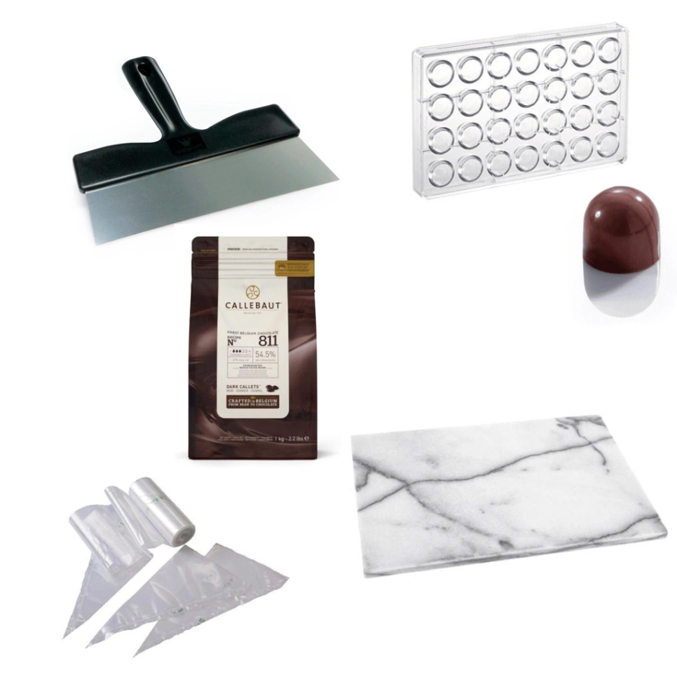 Pralinenpackung, Starterpackung für die Pralinenherstellung in der Gruppe Backen / Backutensilien / Schokoladenutensilien bei The Kitchen Lab (1317-26946)