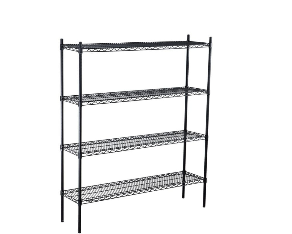 Grid shelf rack in black steel (complete package) in the group Kitchen interior / Other kitchen equipment at KitchenLab (1069-13543)