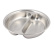 Round tray in stainless steel with two compartments