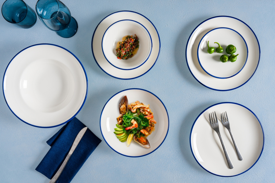 Assiette creuse 24 cm, Gourmet Linea Blue - Bonna
