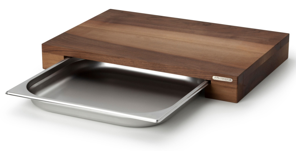 Chopping board with 1 draw, walnut - Continenta in the group Cooking / Kitchen utensils / Chopping boards at KitchenLab (1070-24837)