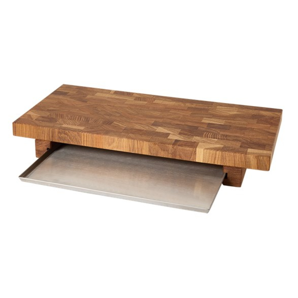 Skärbräda i ändträ av ek med bleck, 50 x 25 cm - Culimat