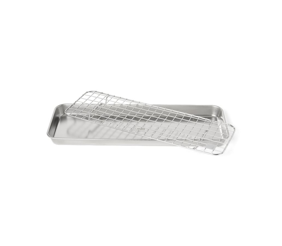 Gastroblech/Backblech mit Gitter, 38x14 cm, Edelstahl - Culimat