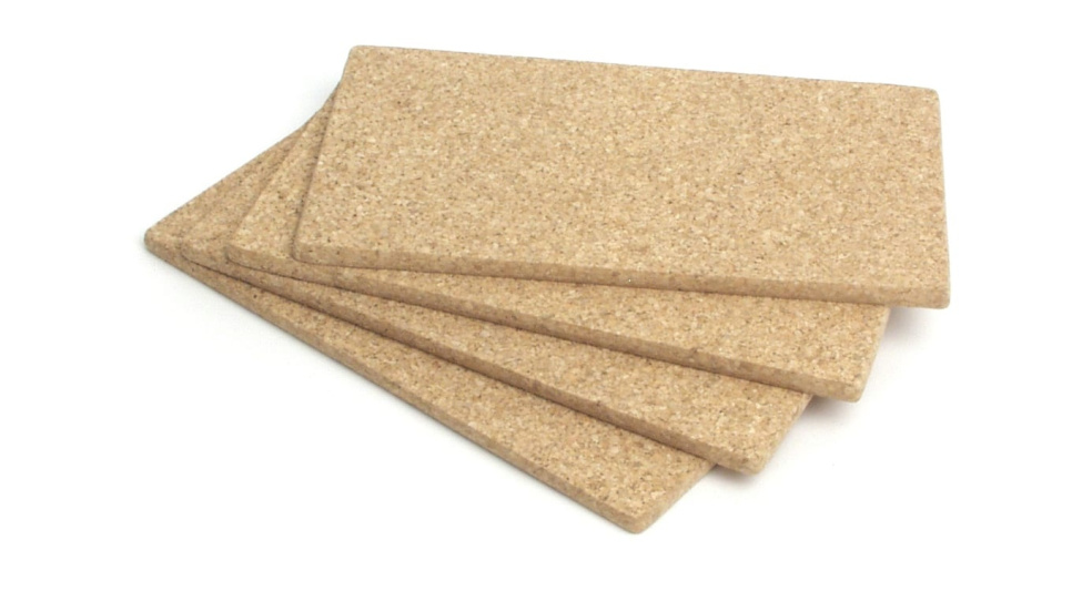 Wooden coasters in cork, 30.5x16.7 cm, 4 pcs - Exxent