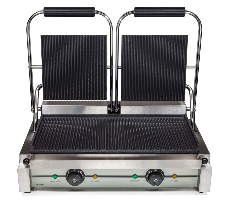 Double clamp grill, ribbed - Exxent in the group Kitchen appliances / Heating & Cooking / Panini press at KitchenLab (1071-32019)