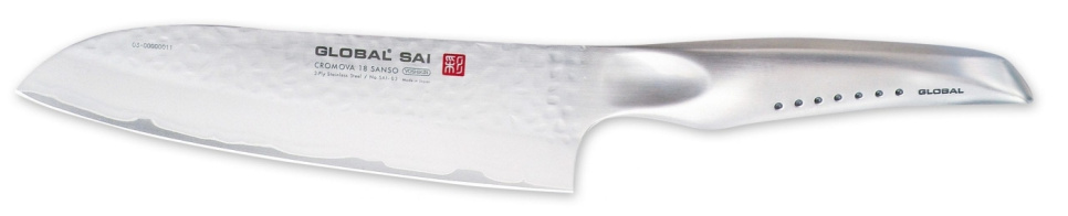 Couteau Santoku, 19 cm - Global Sai dans le groupe Cuisine / Couteaux de cuisine / Couteaux Santoku l\'adresse The Kitchen Lab (1073-11715)