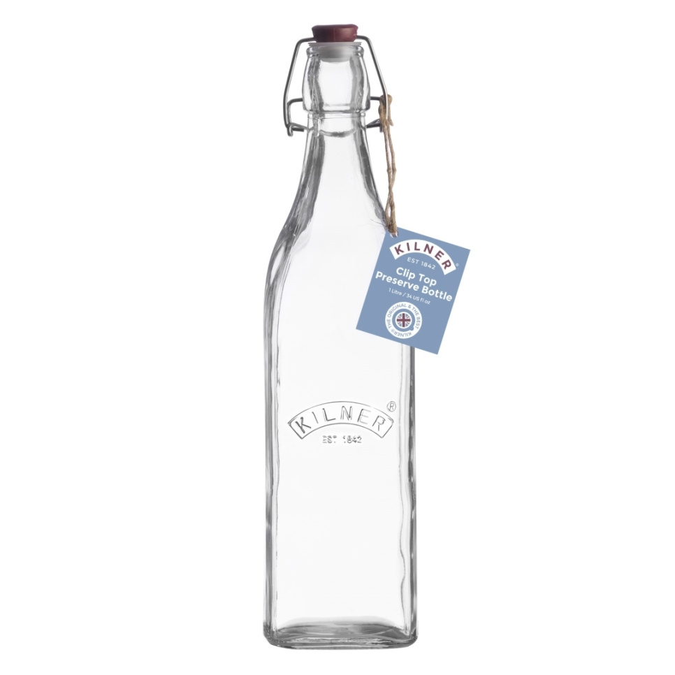 Bottle with clip, 1L - Kilner