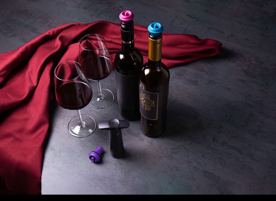 Wine Stoppers in different colors, 3-pack - Vacuvin