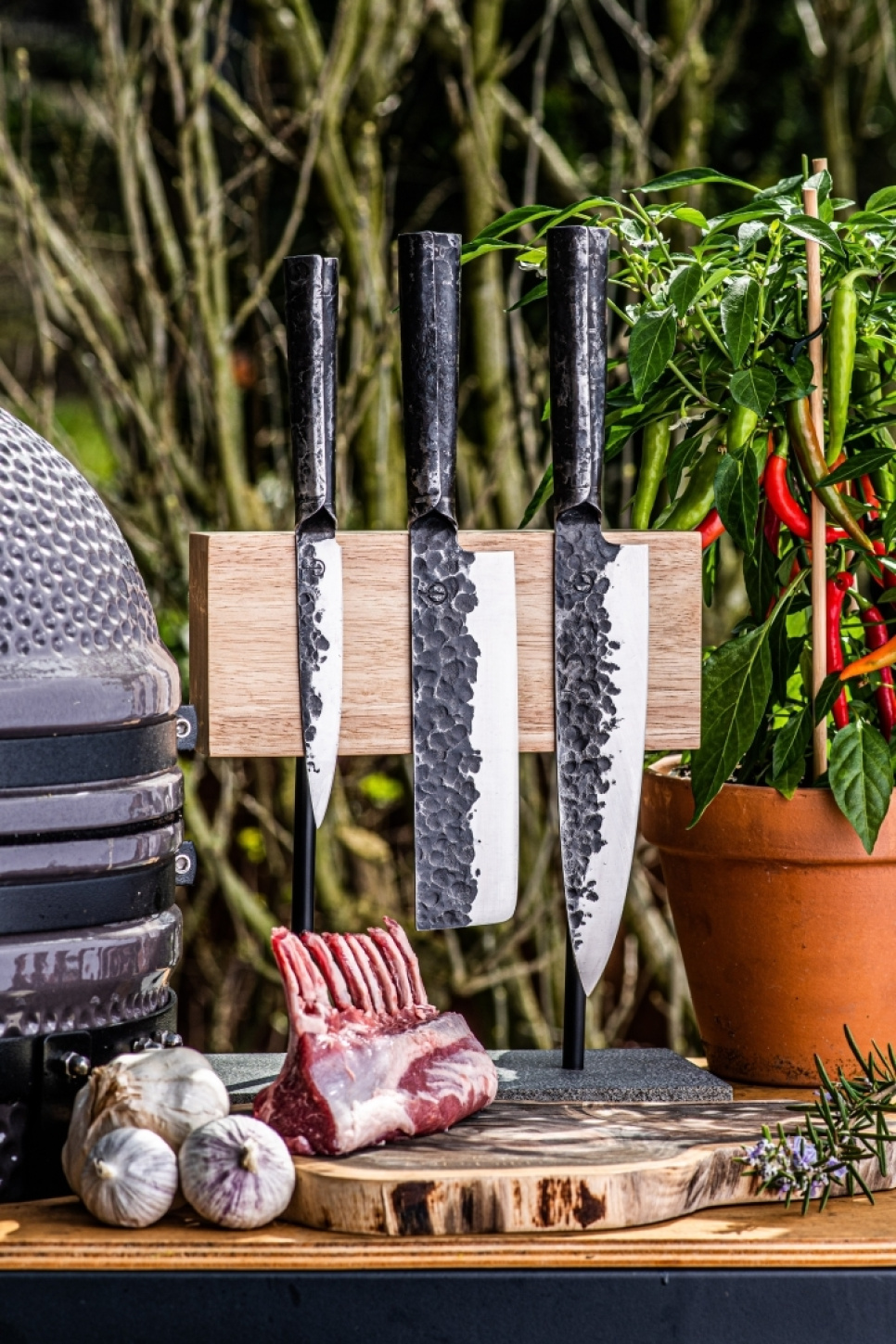 Magnetic oak knife block - Style de Vie