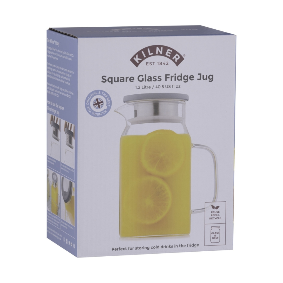 Water jug adapted for refrigerator door, Fresh - Kilner