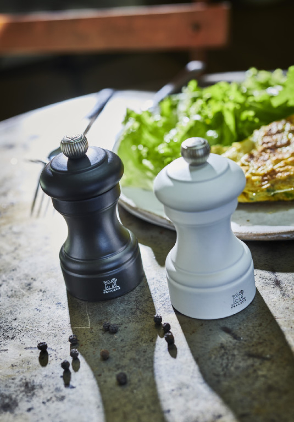 Salt Mill, 10 cm, Bistro, Black - Peugeot