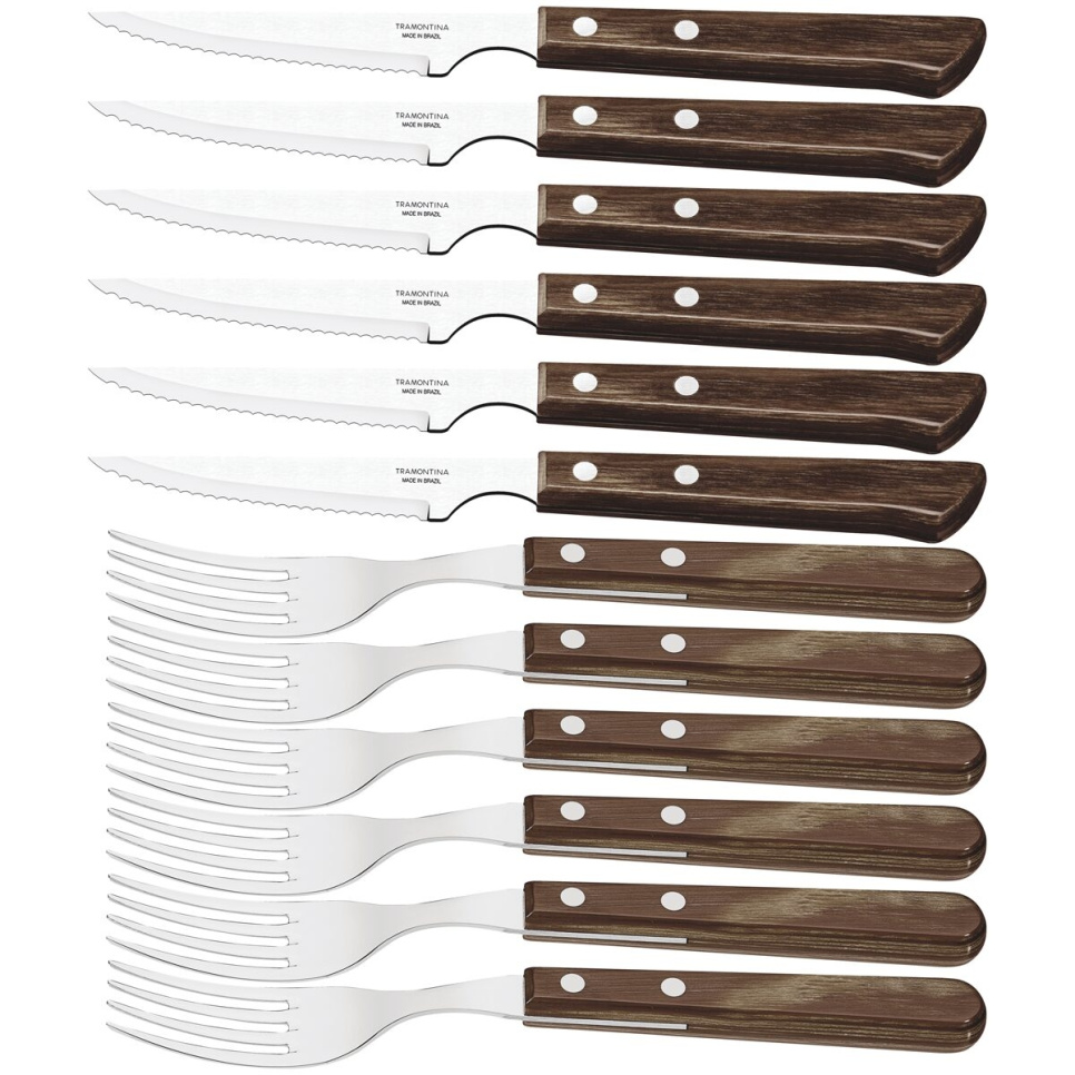 Spanisches Messer, dunkelbraun, Churrasco, 12 Stück - Tramontina in der Gruppe Tischgedeck / Besteck / Messer bei The Kitchen Lab (1090-27195)