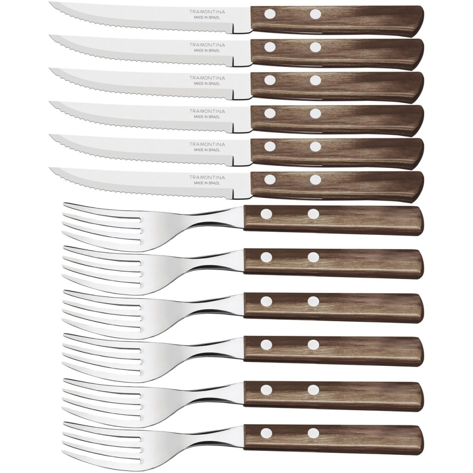 Steak knives, dark brown, Churrasco, 12 pieces - Tramontina in the group Table setting / Cutlery / Knives at KitchenLab (1090-27197)