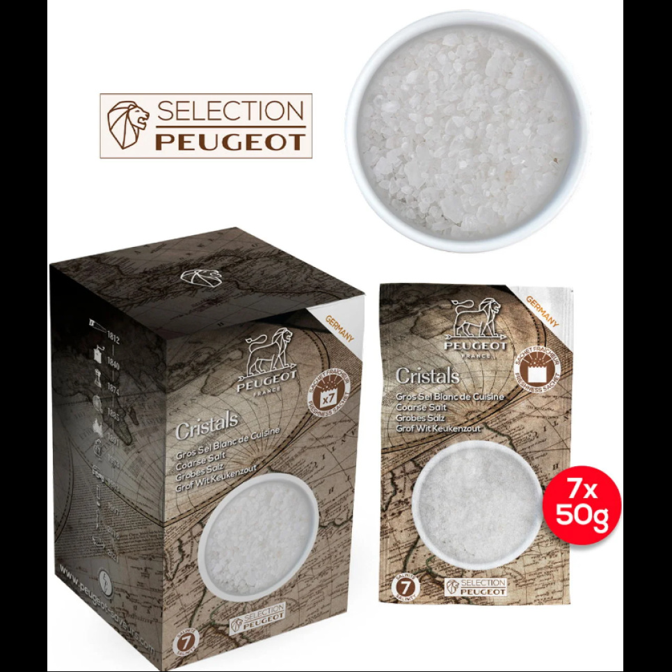 Gros sel d\'Allemagne, 7x50g - Peugeot dans le groupe Cuisine / Épices et Arômes / Sel l\'adresse The Kitchen Lab (1090-28198)