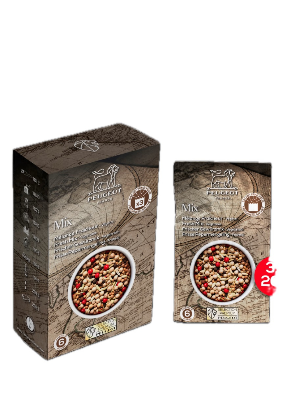 Pepper, Fresh mix, 60 g - Peugeot in the group Cooking / Spices & Flavourings / Pepper at KitchenLab (1090-35299)