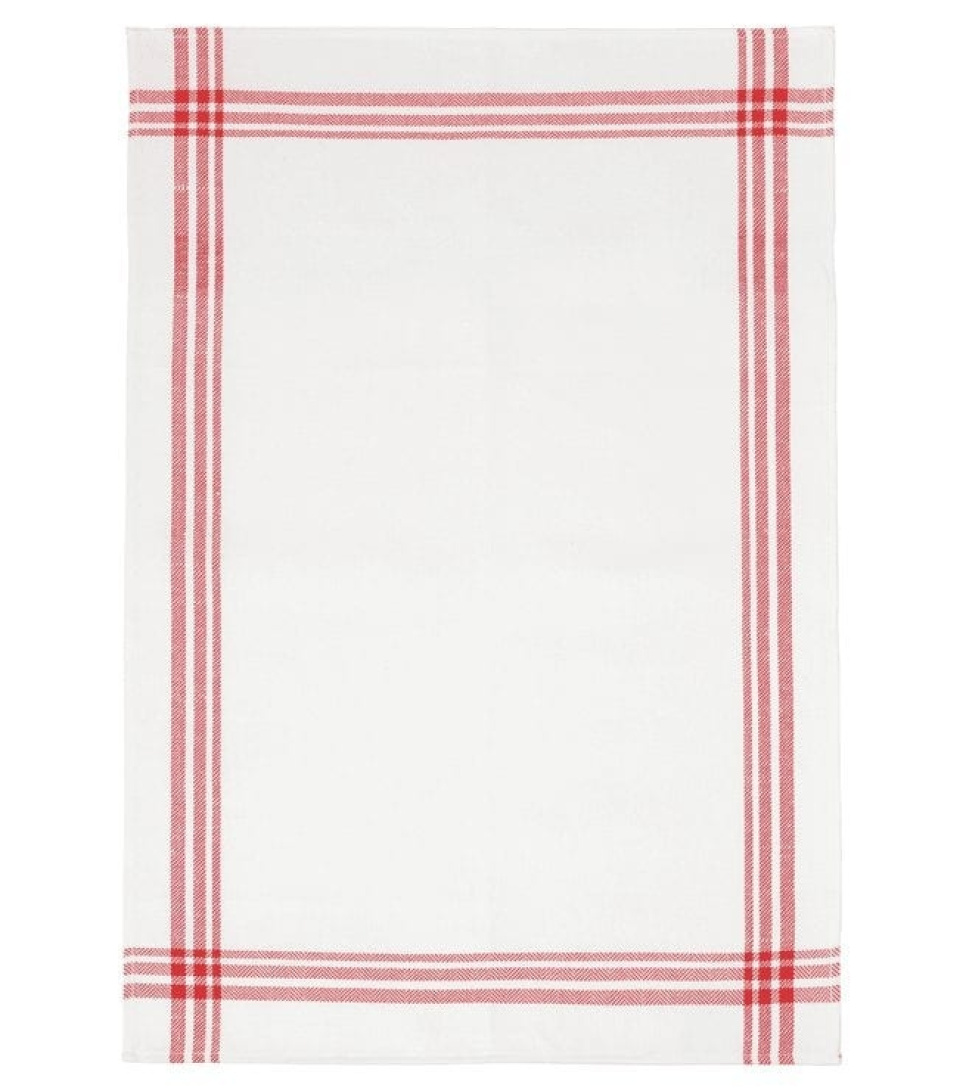 Chef\'s towel, white with red stripes, 50x70cm