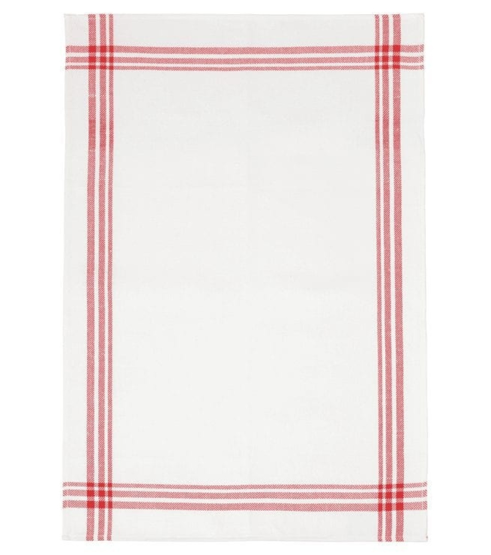 Chef\'s towel, white with red stripes, 50x70cm