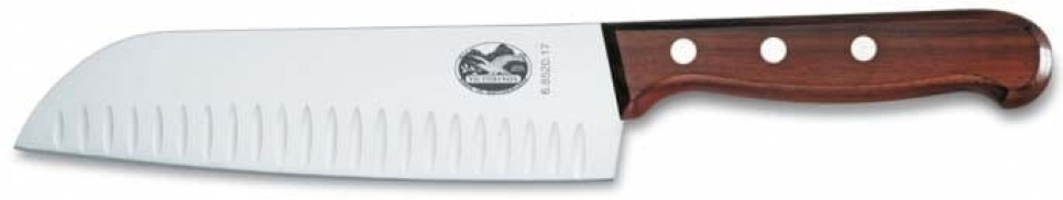 Santoku knife, Fluted edge, 17 cm, wood in the group Cooking / Kitchen knives / Santoku knives at KitchenLab (1095-12607)