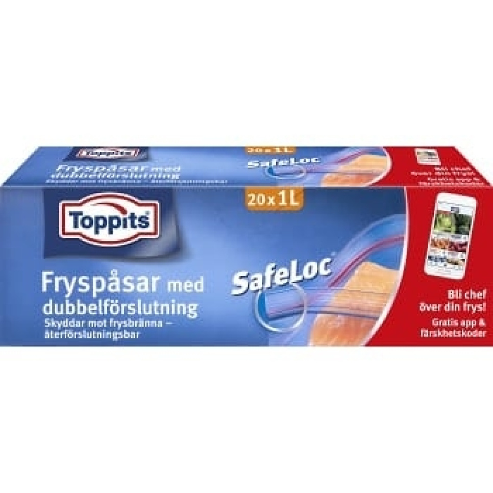 Safeloc® resealable bag for sous vide and freezer - Toppits in the group Cooking / Sous vide / Zip & vacuum bags at KitchenLab (1096-23587)