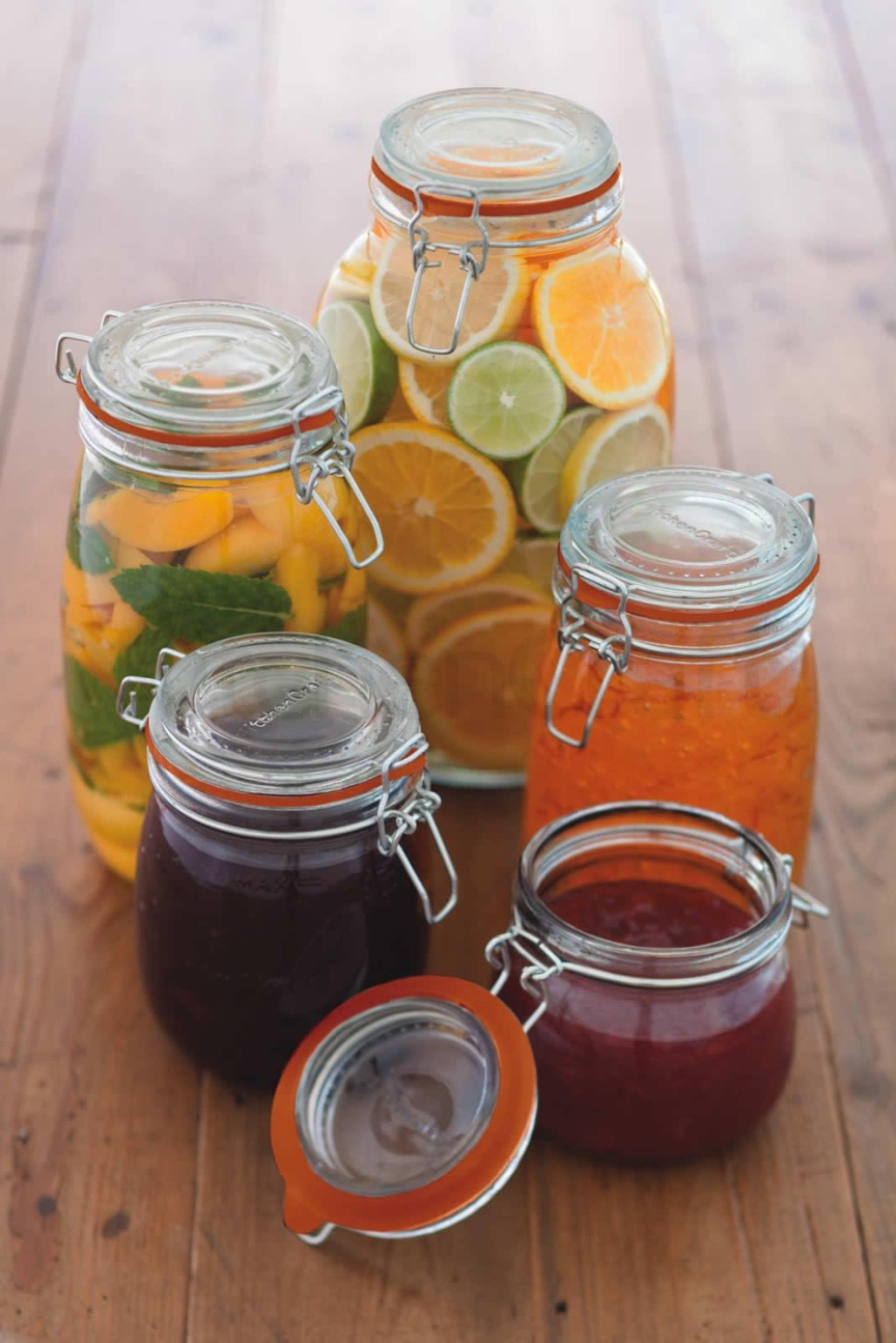 Glass jar with clip lid, 2100 ml