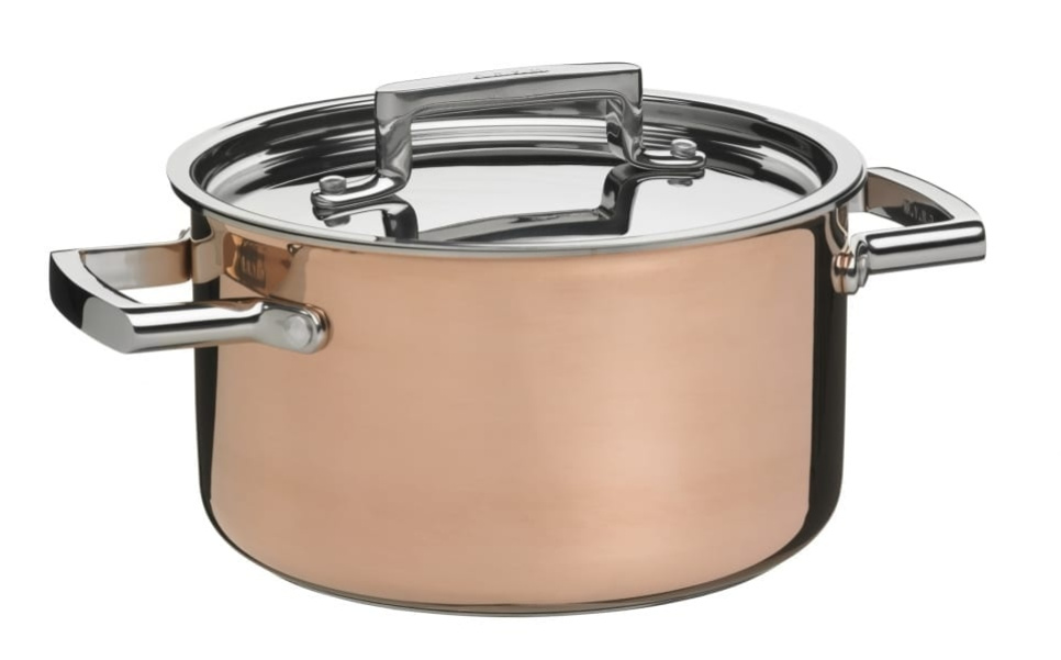 Pan with lid 3.6L, 3-ply in copper - GRYM in the group Cooking / Pots & Pans / Pots at KitchenLab (1146-13595)