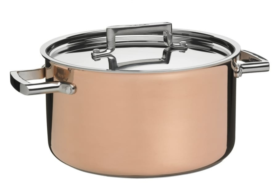 Pan with lid, 6L, 3-ply in copper - GRYM in the group Cooking / Pots & Pans / Pots at KitchenLab (1146-13596)