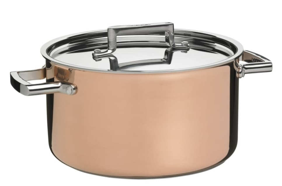 Pan with lid, 6L, 3-ply in copper - G.R.Y.M in the group Cooking / Pots & Pans / Pots at KitchenLab (1146-13596)