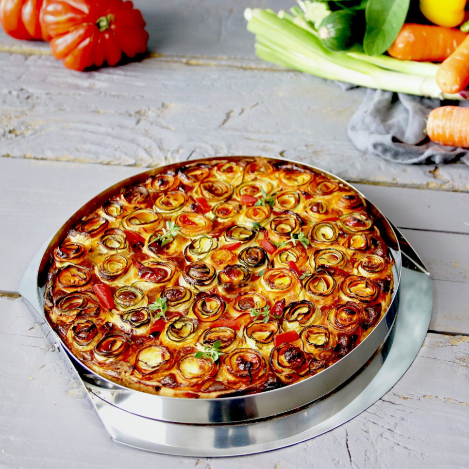 Moule à tarte en inox à parois rabattables - Cristel