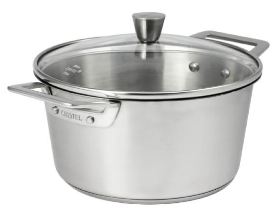Stew pot in stainless steel with glass lid, 1826 - Cristel in the group Cooking / Pots & Pans / Pots at KitchenLab (1155-28695)